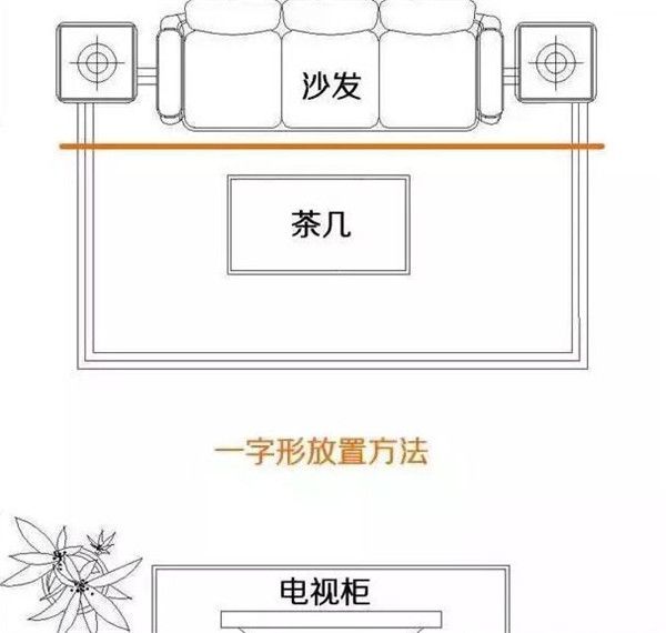 一字型沙發擺放